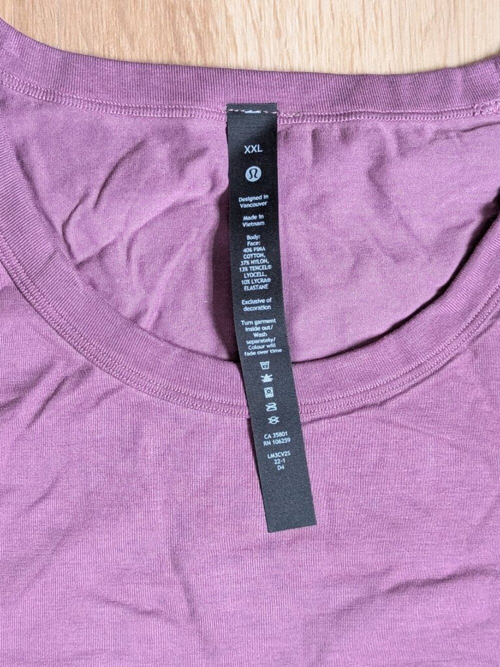 NWT Lululemon Fundamental T Shirt XXL Purple/Berry Mens Short Sleeve Athletic T - Picture 2 of 7